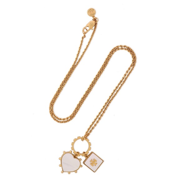 Tory Burch Jewelry Tory Burch Mother Of Pearl Logo Charm Necklace